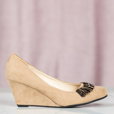 Бежевые женские туфли на высокой платформе Letti - Обувь