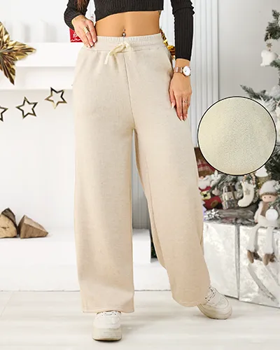 Royalfashion Moteriškos fliso pamušalo kelnės