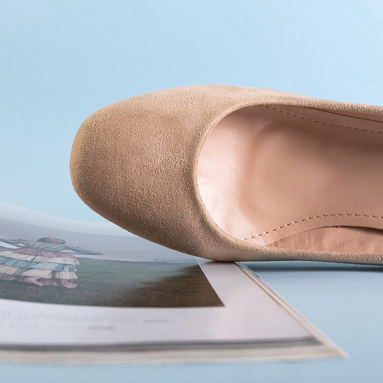 Smėlio spalvos moteriški siurbliai su žemakulniais Ohara - Batai