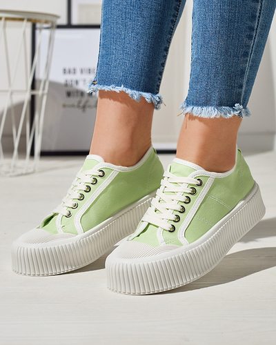 Žali moteriški sportbačiai tvirtu padu Ozerika - Avalynė