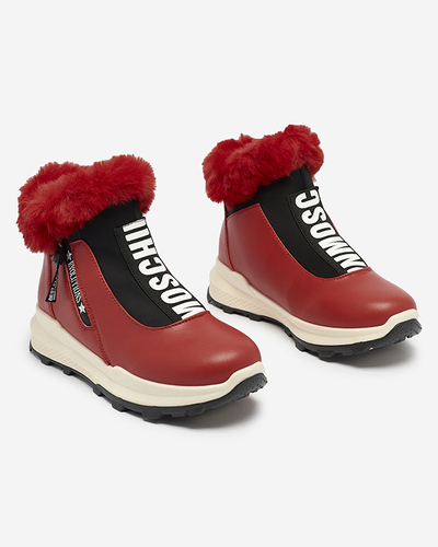 Красные женские утепленные сапоги с мехом Scherr- Footwear