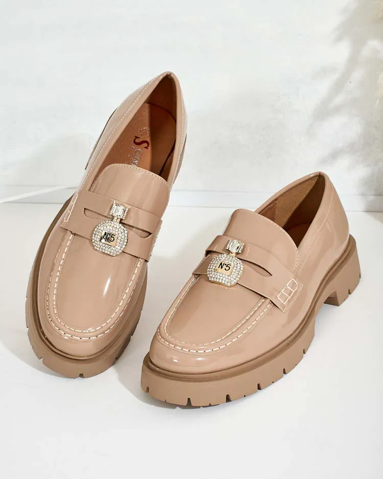 Royalfashion Женские лакированные мокасины Bemies