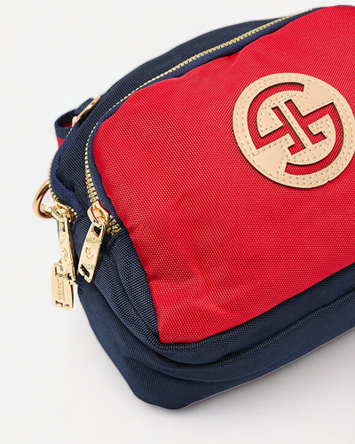 "Royalfashion" Maža tamsiai mėlynos ir raudonos spalvos moteriška rankinė