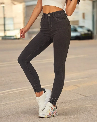 Royalfashion Женские хлопковые зауженные джинсы