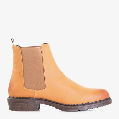 Brązowe damskie botki Gerard - Obuwie