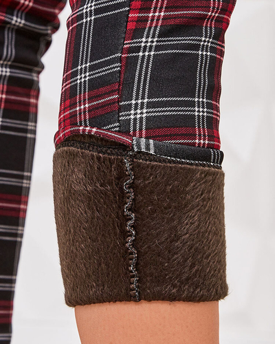 Royalfashion Утепленные клетчатые женские таггинсы