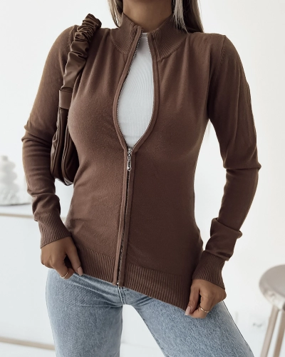 "Royalfashion" Rudas megztinis be sagų, prigludusio kirpimo