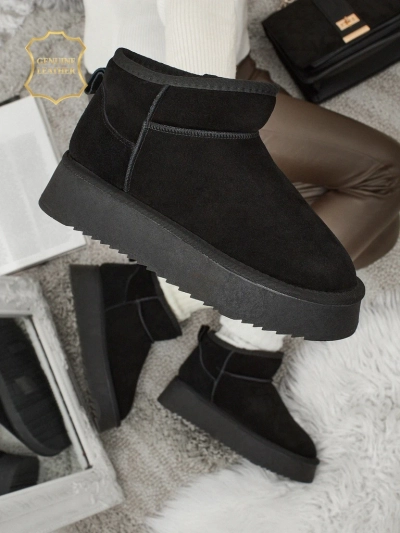 Trumpi a'la sniego batai moterims iš natūralios odos Elunara