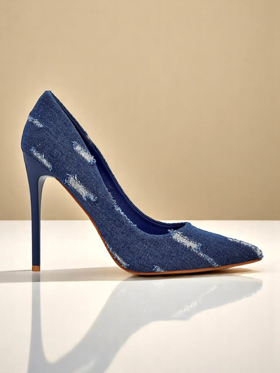 Royalfashion Moteriški stileto aukštakulniai Denim Chic