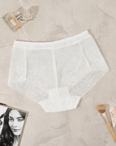 Royalfashion Женские сетчатые трусики белого цвета