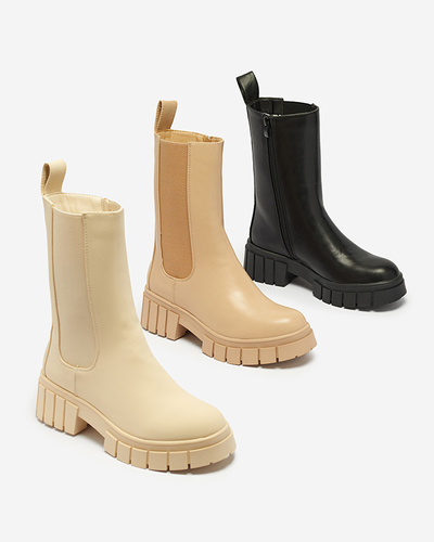 Moteriški smėlio spalvos aukšti izoliuoti batai Otika - Avalynė