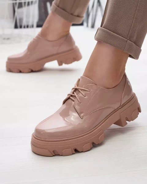 Rausvi lakuoti moteriški pusbačiai Delgor- Avalynė