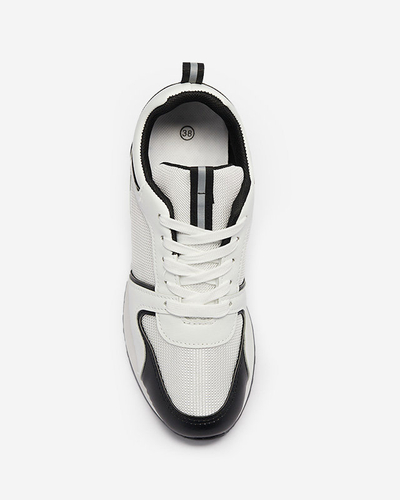 Белые женские кроссовки с черными вставками Ruby