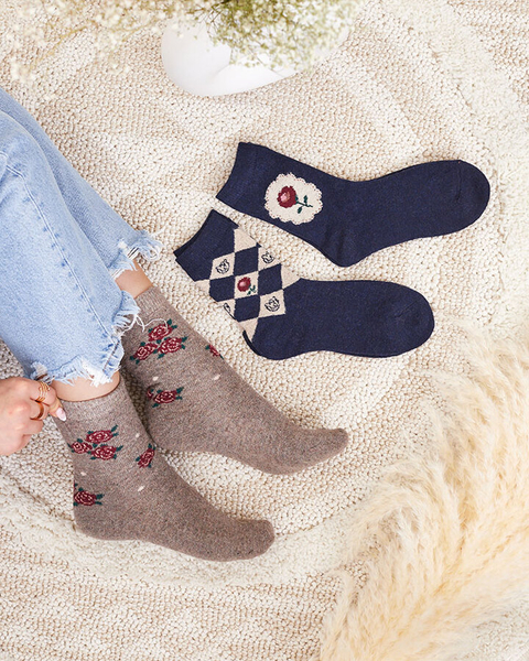 "Royalfashion" Moteriškų kojinių su piešiniu rinkinys 3 vnt.