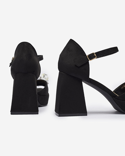 Черные женские сандалии на толстой подошве с кристаллами Celidi - Обувь