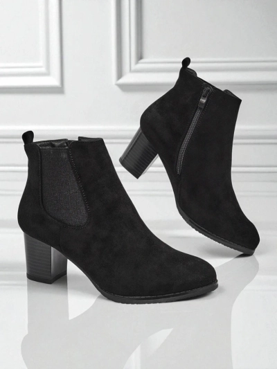 Botki damskie eko zamszowe na obcasie Velvet Trace - mega stylowe!