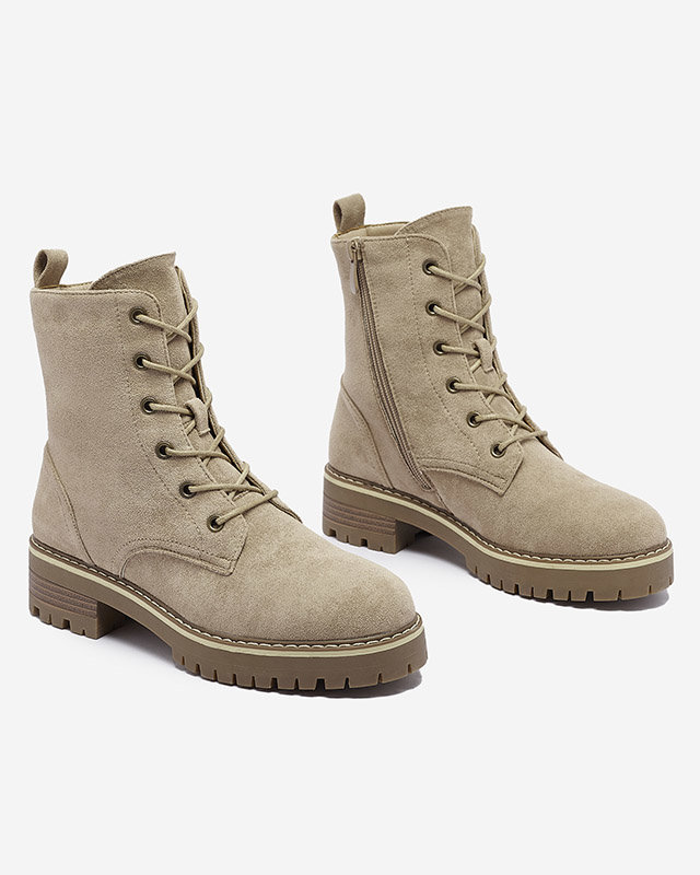 OUTLET Коричнево-бежевые женские сапоги Priviea - Обувь