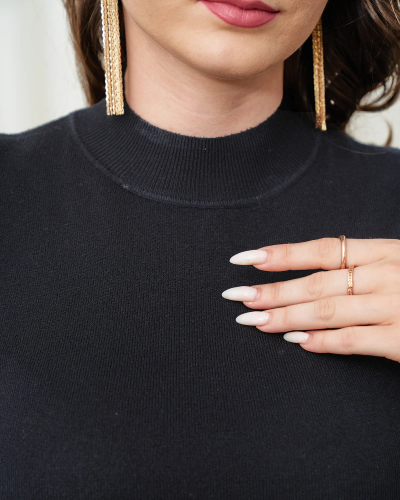 Royalfashion Классический черный женский свитер