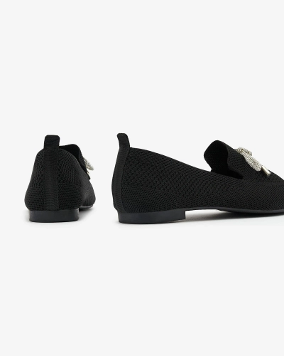 Royalfashion Черные женские балеринки из ткани Faqsa