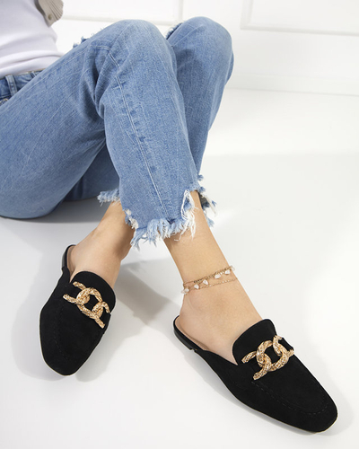 Черные тапочки а-ля мокасины Gabbu- Shoes