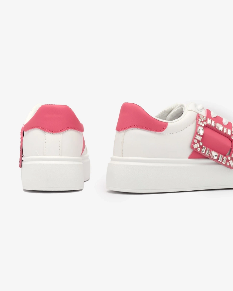 Baltos ir tamsiai rožinės spalvos moteriški sportiniai bateliai Serbs - Avalynė