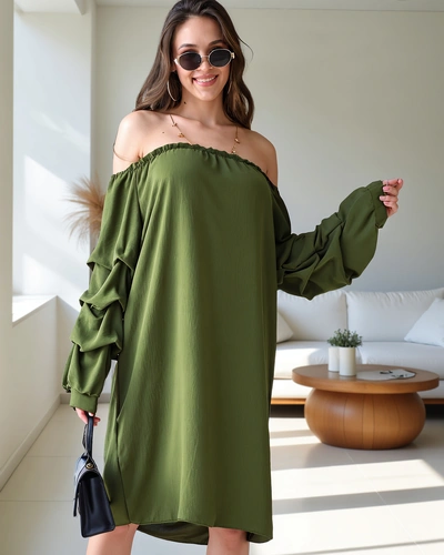 Royalfashion Lygus moteriškas suknelė, įkvėpta ispanų stiliaus, su volanais