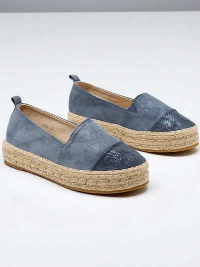 Синие женские эспадрильи на платформе с отделкой Tinika
