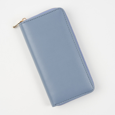 Большой синий женский кошелек из экологической кожи - Аксессуары