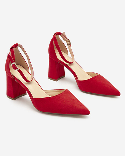 Raudonos spalvos moteriški bateliai suvarstomi į apačią Derra - Avalynė