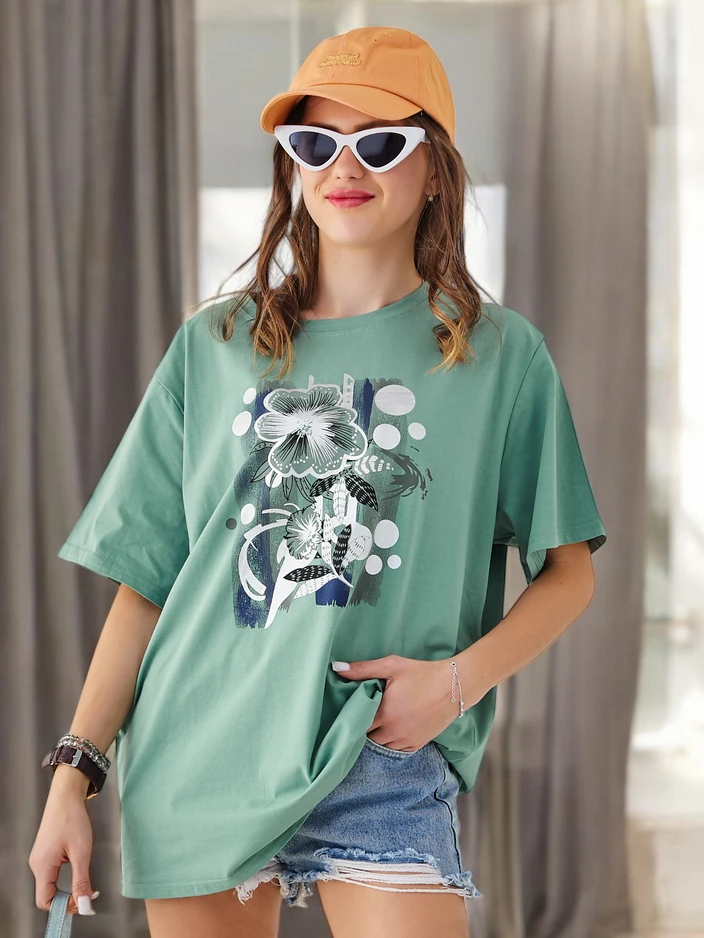 Royalfashion Moteriška medvilninė marškinėliai su spauda