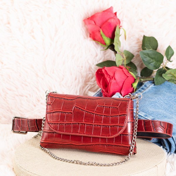 Damska torebka a'la skóra węża z marszczeniem - Torebki