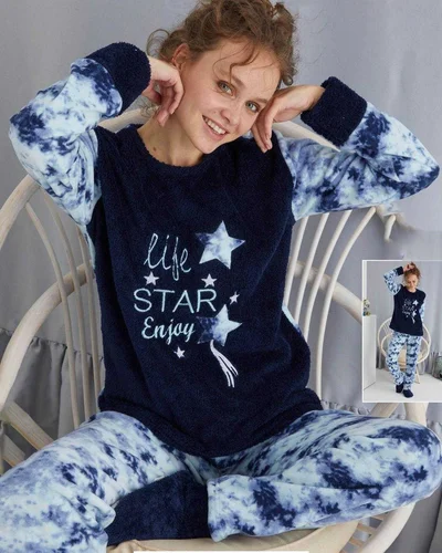 Royalfashion moteriškos pižamos a'la Fleece Life Star Enjoy