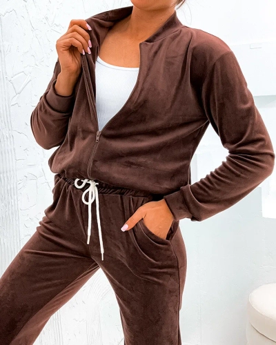 Royalfashion Женский хлопковый а'ля велюровый комплект