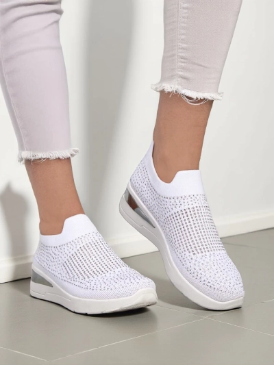 Royalfashion moteriški wedge sportbačiai be užsegimo su kristalais Qelavise