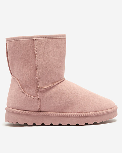 Rožinės spalvos moteriški apšiltinti ekovamšos sniego batai Xetik - Avalynė