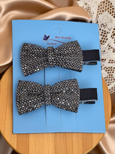 Royalfashion Набор из 2 заколок для волос с бантиками и стразами Isadora