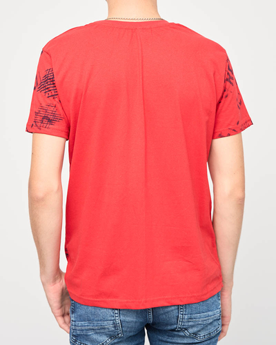 Vyriški raudoni marškinėliai su užrašu ENJOY- Clothing