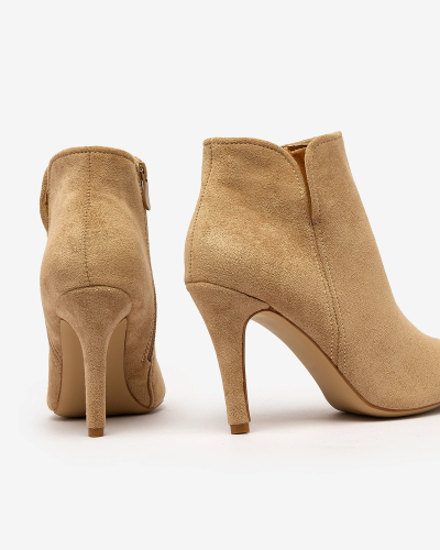 "Royalfashion" Šviesiai rudi moteriški bateliai su kulniuku Amalenika