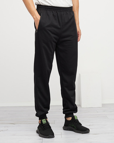 Klasikinės juodos vyriškos sportinės kelnės - Drabužiai