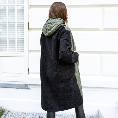 Зеленая женская стеганая куртка