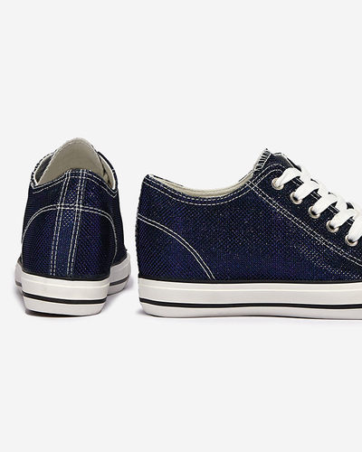 Темно-синие женские кеды на скрытом якоре с блестящей нитью Seggat- Footwear