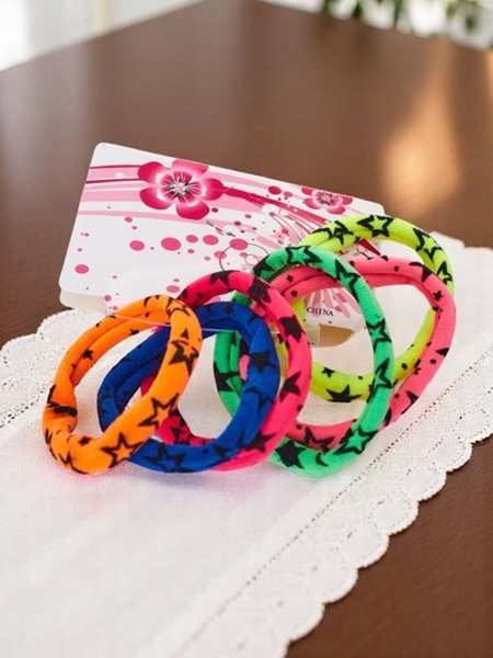 Royalfashion Набор из 6 разноцветных резинок для волос Starina со звёздочками