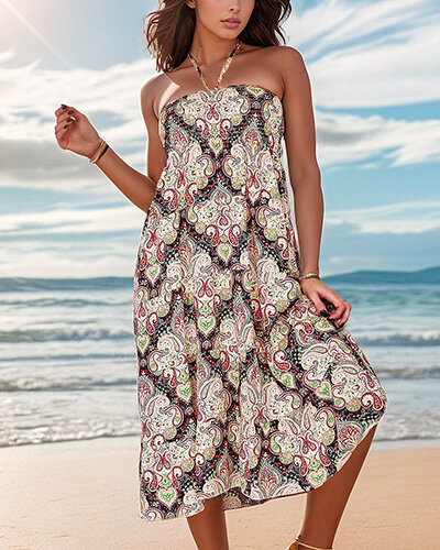 Royalfashion Moteriška midi suknelė su raštu