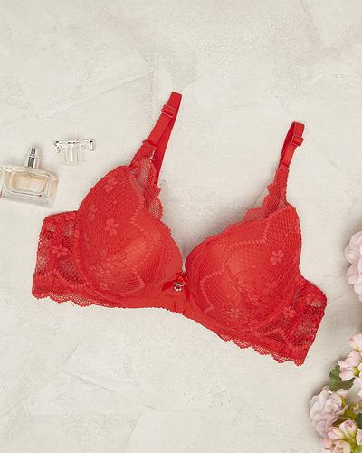 Красный женский кружевной бюстгальтер - Нижнее белье