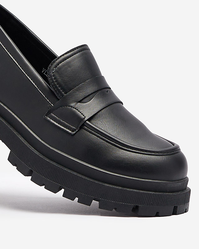 Мокасины из экокожи черного цвета для женщин Firlonna- Footwear