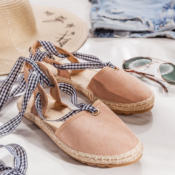 Różowe espadryle z odkrytą piętą Papavero - Obuwie