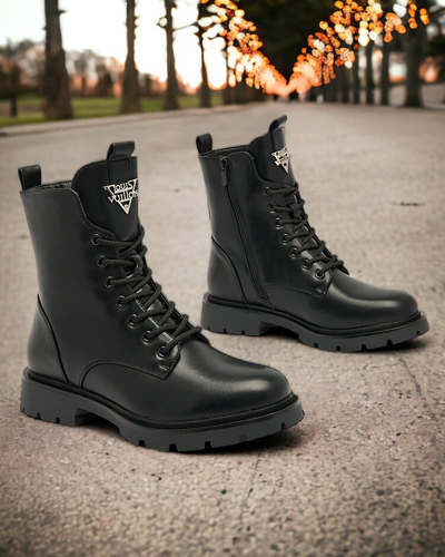 Royalfashion Черные женские высокие сапоги-багги Stepurba