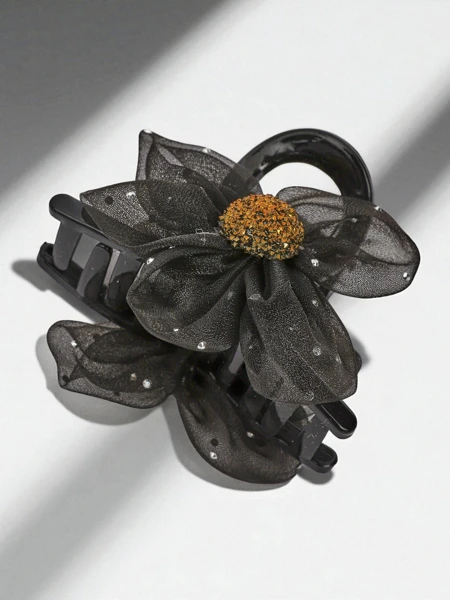 Royalfashion Hair Clip - Tulle Flower with Glitter Center, perfect for a party!
