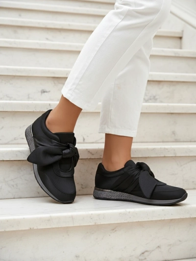 Royalfashion Damskie Sneakery z Kokardą Socca