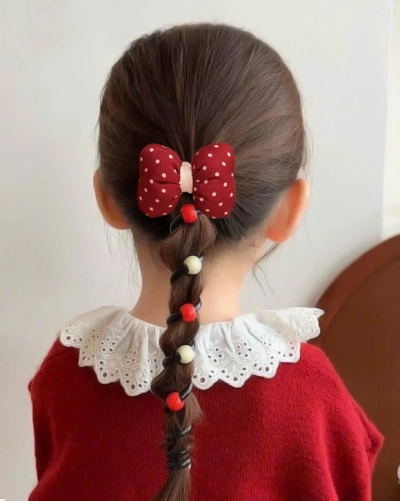 Royalfashion Plaukų elastinė juostelė, spiralinė, su kaspinu